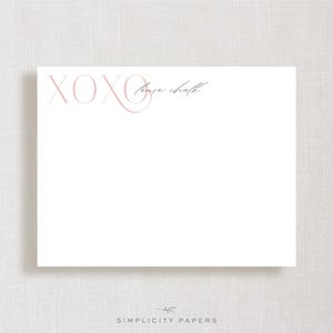 Ensemble de cartes de correspondance personnalisées // XOXO No 2 // Papeterie pour elle // Saint-Valentin