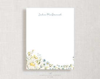Custom Note Card Set // Spring Floral Border // Stationery Set // Thank You Cards // Personalized Notecards