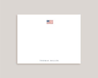 Personalized Note Card Set // USA // Stationery // Classic // Preppy Notecard Set // Custom // Flag