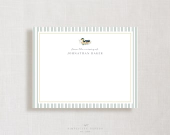 Personalized Note Card // Baby Mallard Duck // Stationery Set // Thank You Cards // Children's