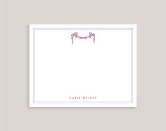 Personalized Note Card Set // Sweet Patriotic Bunting // Stationery // Classic // Preppy Notecard Set // Custom // Grandmillenial