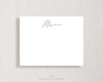 Personalized Note Card Set | Mrs. | Custom Monogram | Bride to Be | Newlywed