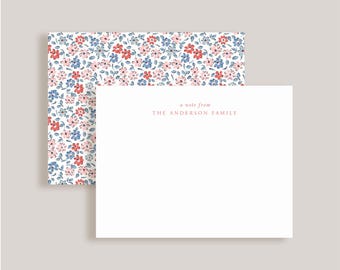 Personalized Note Card Set // July Flowers // Stationery // Classic // Preppy Notecard Set // Custom //Grandmillenial