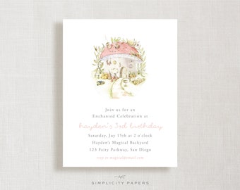 Fairy House Invitations // Birthday Invite // Baby Shower