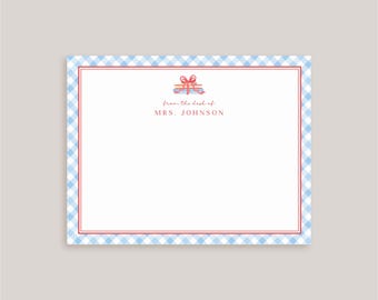 Personalized Note Card Set // Book and Pencil Stack // Teacher Notes // Stationery