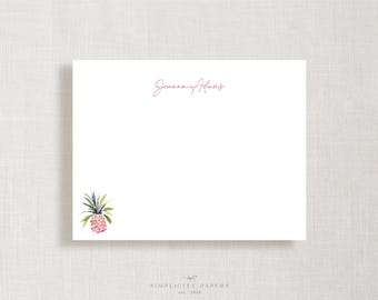 Personalized Note Card Set // Pineapple // Preppy // Stationery