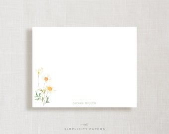 Custom Note Card // Daisies // Stationery Set // Thank You Cards // Personalized Notecards