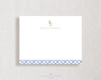 Personalized Note Card Set // Gingham Goose // Baby Shower // Stationery // Thank You Cards