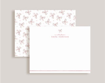 Personalized Note Card Set // Softball Bows // Stationery // Thank You Cards