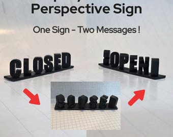 offen / geschlossen Dreh-Ambigramm Zeichen STL Datei - Zeichen ändert sich mit Perspektive - 3D Print-Ready