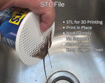File STL per scolapasta utilizzabile con una sola mano – Gadget da cucina per stampa 3D (Download digitale)