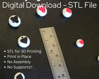 Card Suit Beads STL File: 3D Print Schmuck Beads (Digitaler Download)