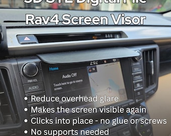 RAV4 Screen Glare Visor: Click-In Halterung, 3D Printable STL (Digitaler Download)