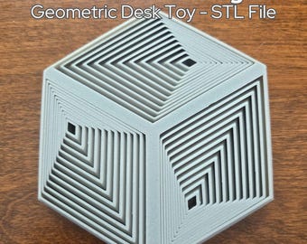 Würfel Illusion Fidget Spielzeug STL - Geometrische Print-in-Ort-Datei, keine Stützen erforderlich, 3D gedrucktes Concentric