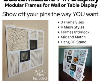 Modulare Emaille Pin Display STL Dateien: Anpassbare 3D-gedruckte Rahmen