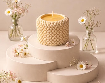 Vela de yeso hecha a mano con una delicada fragancia | Regalo perfecto y accesorio para el hogar