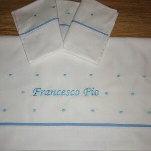 Customizable crib sheet with name, handcrafted.