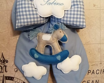 Geboortelintje met gepersonaliseerd paardje en naam