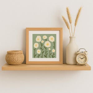Mini Blumenmuster im X-Stich PDF, Wildblumen Botanische Kreuzstichmuster, moderne Natur Landschaft, Anfänger Kräuter Blüte Tabelle