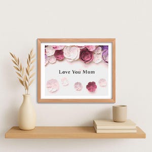 Regalo de bordado fácil de hacer para mamá, la mejor mamá del mundo, diseño personalizado para el Día de la Madre: patrón de punto de cruz floral moderno en PDF