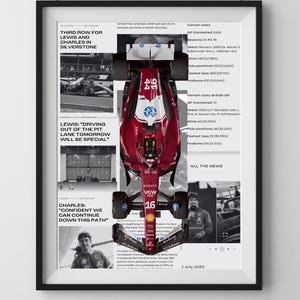 Formula 1 Ferrari Wall Art, A4 Digital Download