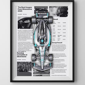 Formula 1 Mercedes Wall Art, A4 Digital Download