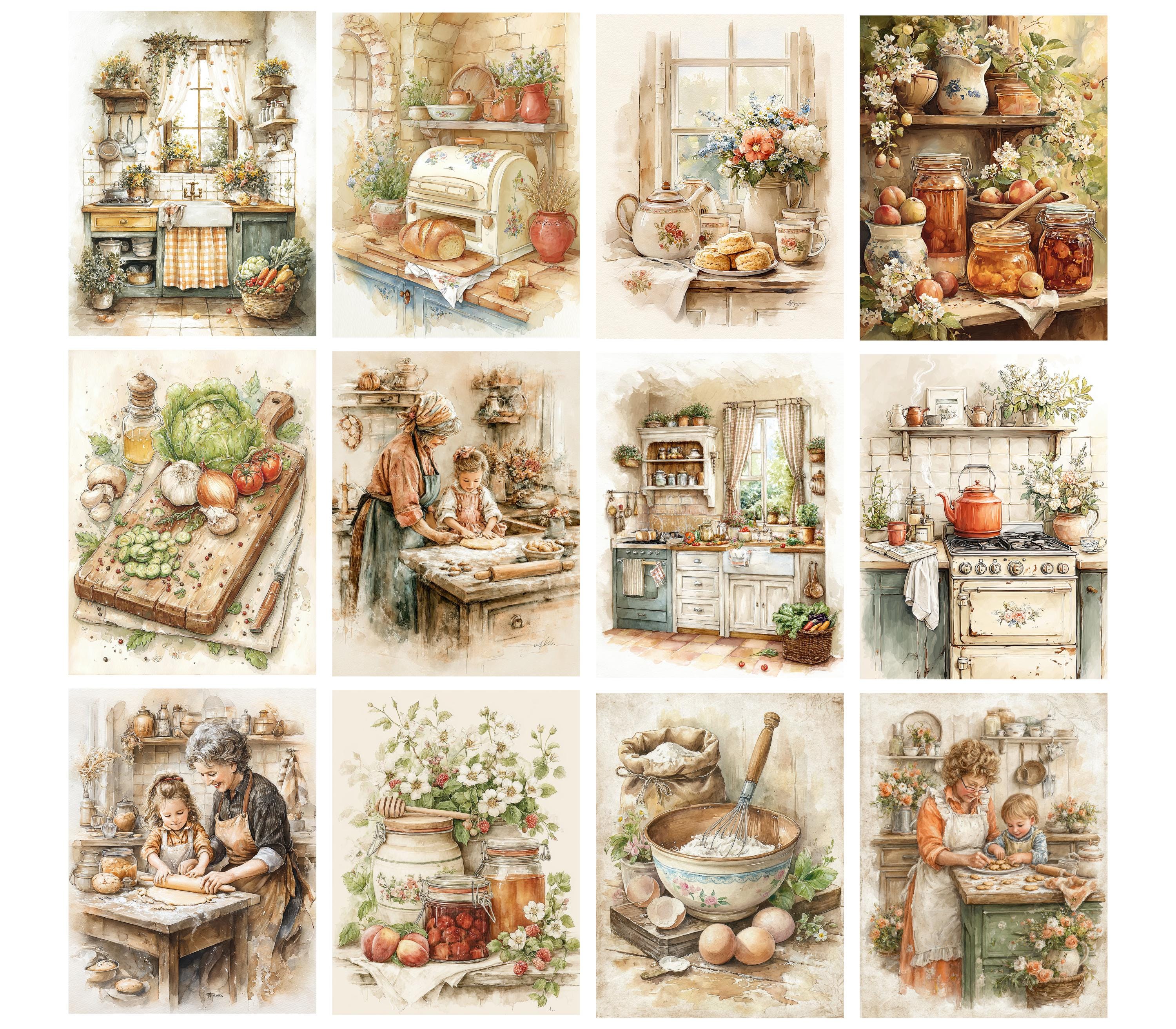 Rustic Grandma's Kitchen Junk Journal Pages Printable Vintage Baking ...
