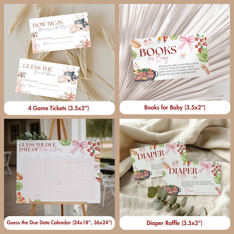 BBQ and Bow Baby Shower Bundle Template Baby-q Theme Baby Shower Decor ...