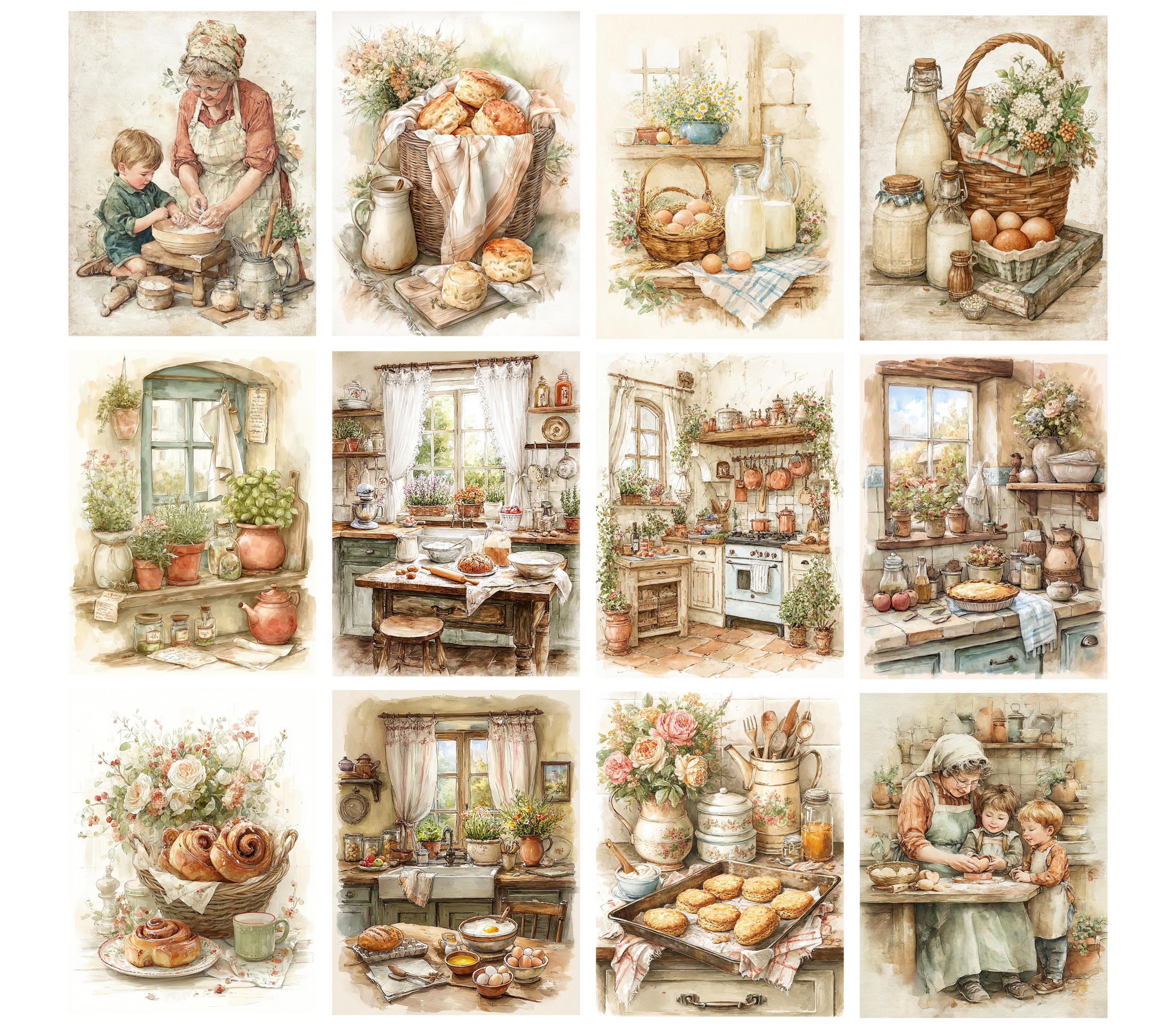 Rustic Grandma's Kitchen Junk Journal Pages Printable Vintage Baking ...