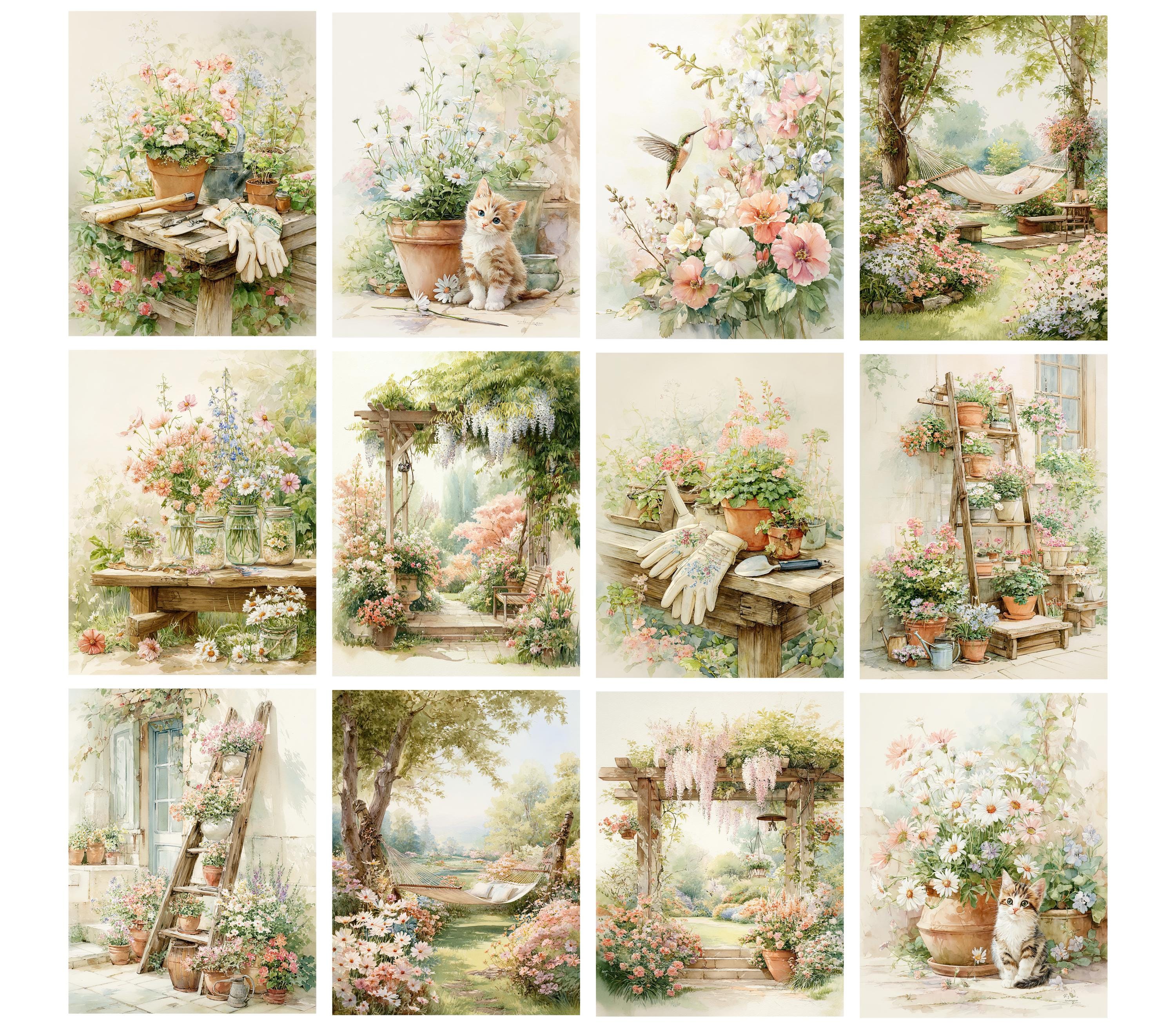 Spring Flower Garden Junk Journal Pages Printable Gardening Ephemera ...