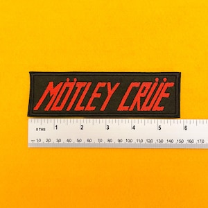 Mötley Crüe High-Quality  Embroidered Patch - Iron-On/Sew-On - Band Logo - Small (12.5cm), Medium (15cm), Large (18cm) Jackets, Backpacks