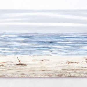 Ocean Painting On Wood Beach Wall Art Nautical Decor Beach House Art Seascape Abstract Landscape Art Reclaimed Wood image 5