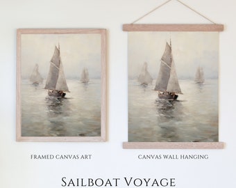 Sailboat Voyage | Nautical Painting | Canvas Artwork