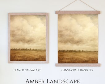 Landscape Field And Sky | Vintage Painting | Canvas Artwork