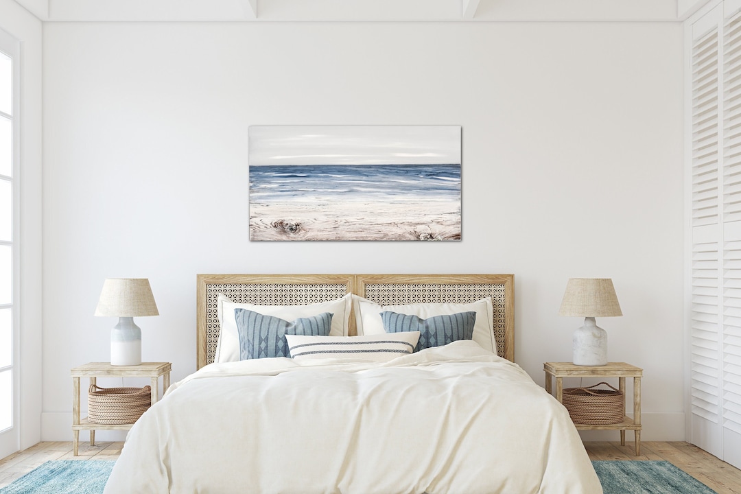Ocean Painting on Wood Beach Wall Art Nautical Decor Etsy
