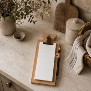 Reclaimed White Oak Wood Memo Board | Farmhouse Kitchen Organizer