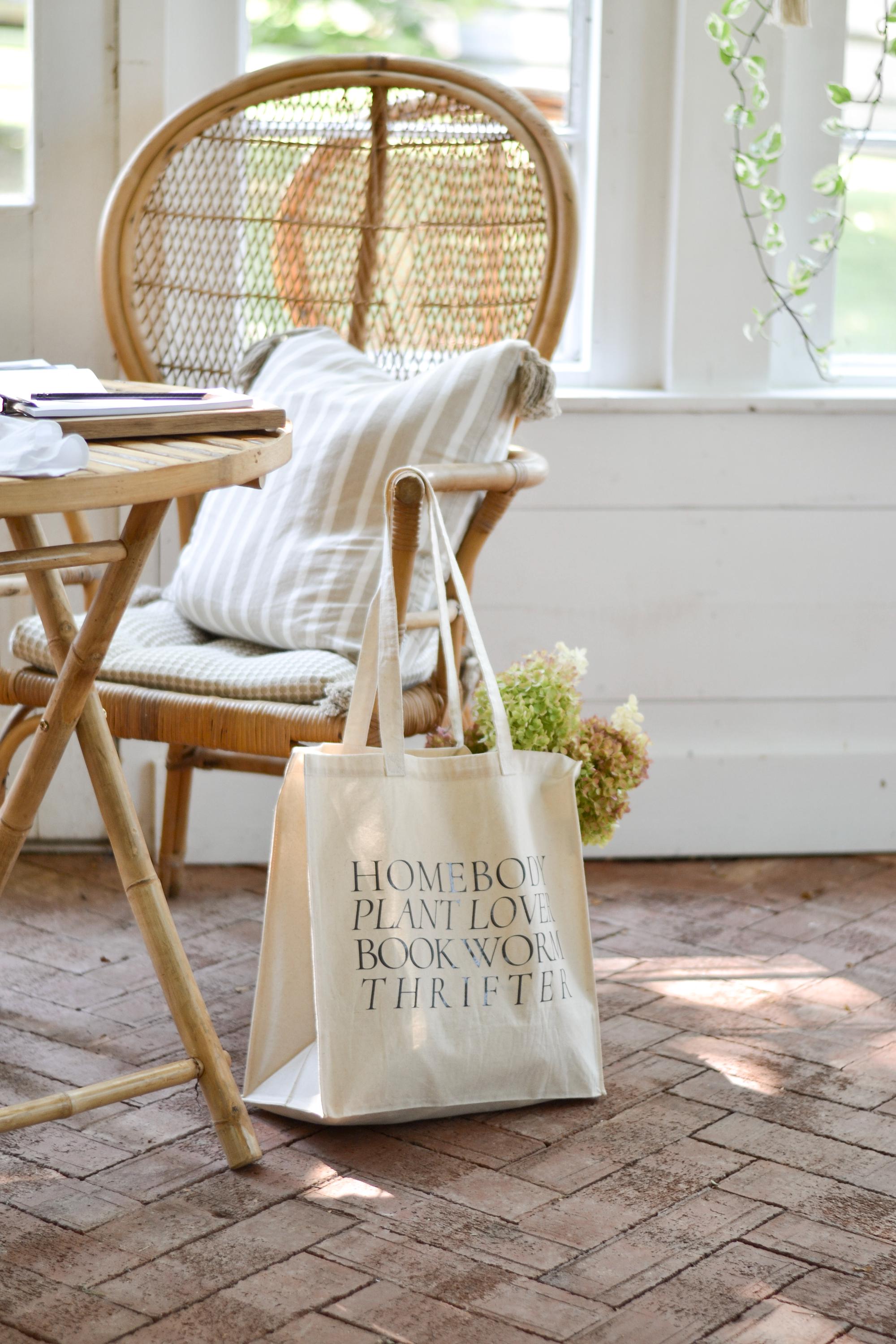 Canvas Book Tote Bag For Women - 'Books And Dogs' Design, Large 16.5x13.8" Shoulder Bag, Book Lover Gift