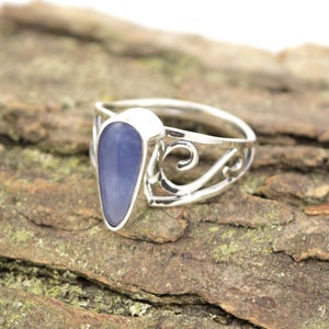 Anillo Holley Agate con diseño de filigrana - Talla 7.5 - Plata de ley