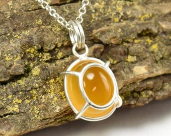Oregon Carnelian Bulkhead Light Pendant - High Dome Oval Shape - Sterling Silver
