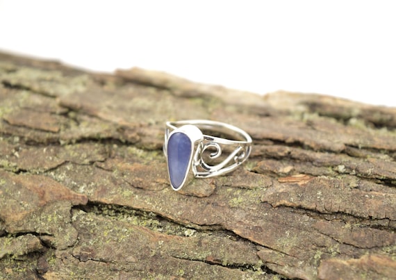 Holley Agate Scrollwork Ring - Size 7.5 - Sterling Silver