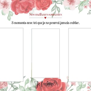 Carte d’amour couple – Nos meilleurs souvenirs | PDF personnalisable et imprimable | Carte romantique à offrir avec message d’amour