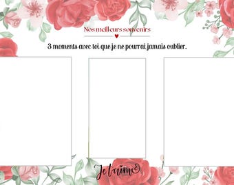 Couple Love Card – Our Best Memories | Customizable and Printable PDF | Romantic Card to Give with Love Message