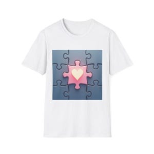 Puzzle Heart Unisex T-Shirt, Gift for Couples, Cute Matching Tee, Love Theme Apparel, Perfect for Anniversaries and Valentine&#39;s