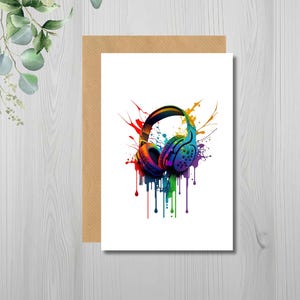 Gamer Paint Drip Blank Cards | Video Game Stationery | Cool Gaming Note Cards | Birthday Card for Gamers | Gamer Gift