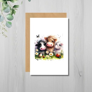 Cute Cow Blank Greeting Cards | Farm Animal Note Cards | Country Stationery Set | Rustic Cow Lover Gift | Thank You Cards