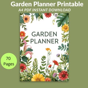 Preview of a beautiful garden planner cover for a 70-page printable planner, designed to inspire garden lovers to plan, track, and care for their garden with joy and intention.
 👉 Download the 70-page garden planner and start your gardening journey today.