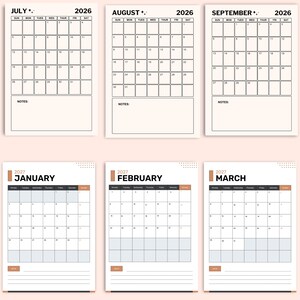 Monthly Planner pages for 2026 and 2027 from the Teacher Planner Printables Bundle — clean, easy-to-print monthly spreads for teachers. Download your 2026–2027 planner instantly.”