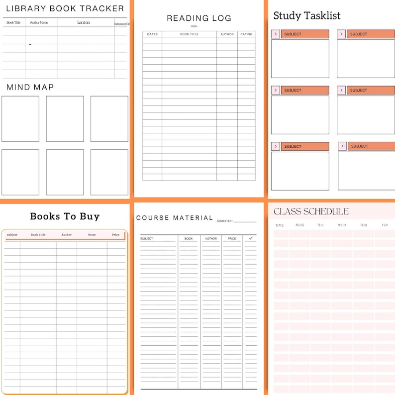 Student Planner Printable-a4 PDF Academic Planner-study Tracker-student ...