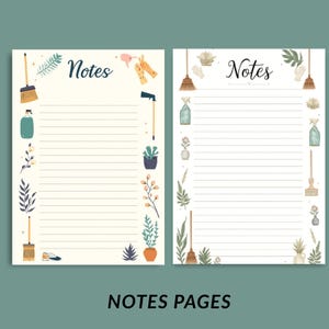 Beautiful ADHD Cleaning Planner notes page, elegant A4 printable PDF layout designed for organizing thoughts, tracking tasks, and planning your cleaning goals with clarity – a calming space to reset your mind and stay focused – instant download and start planning with confidence today ✨