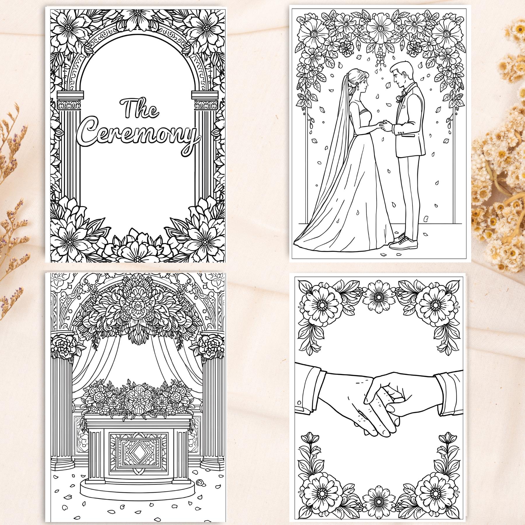 Wedding Coloring Book Printable-64 Pages-wedding Reception Activities ...